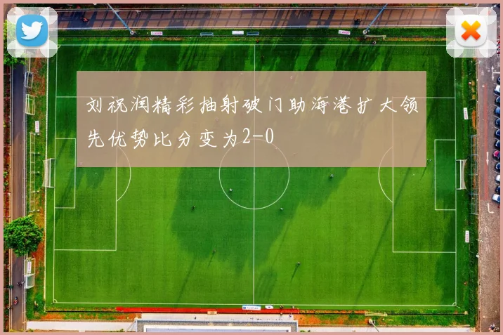 刘祝润精彩抽射破门助海港扩大领先优势比分变为2-0